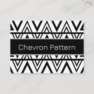 Tarjeta De Visita Rayas de Chevron Negras y Blancas Chevron