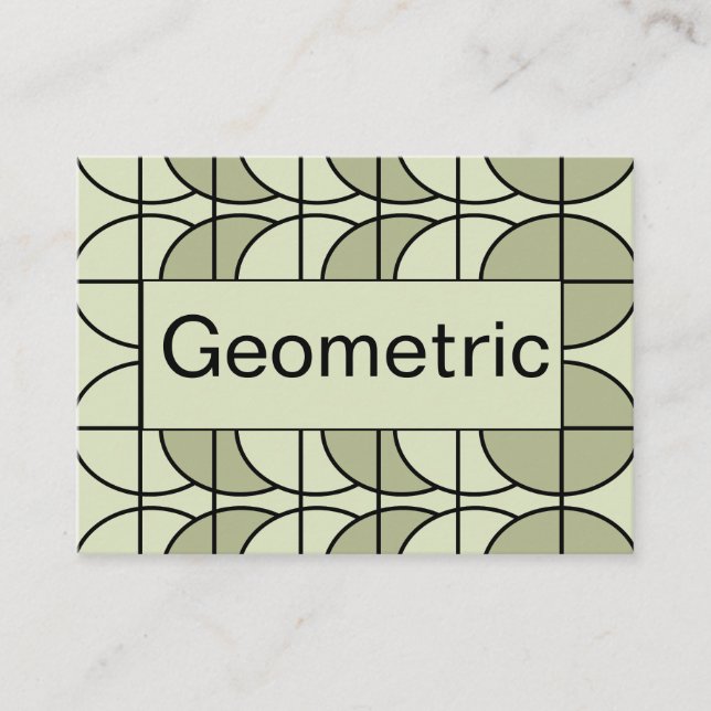 Tarjeta De Visita Rayas de círculo verde geométricas (Anverso)