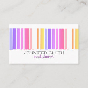 Tarjeta De Visita rayas de colores audaces modernas para personaliza