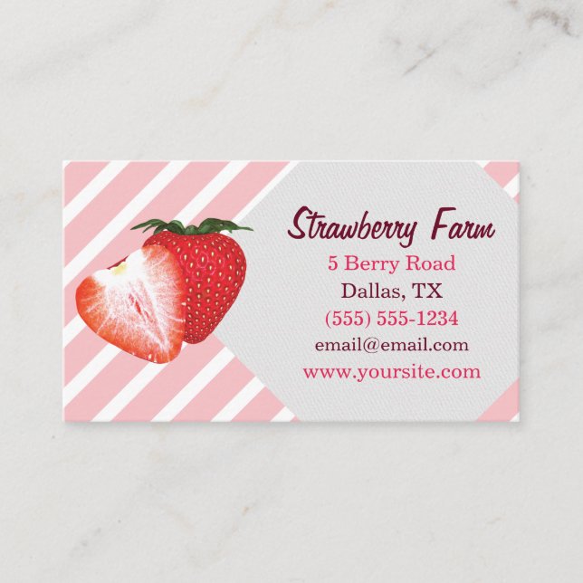 Tarjeta De Visita Rayas de la fresa (Anverso)