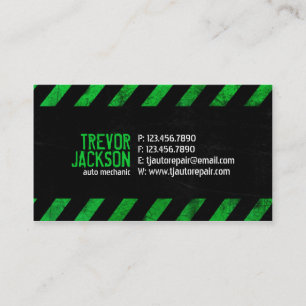 Tarjeta De Visita Rayas de la precaución - verde