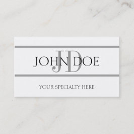 Tarjeta De Visita Rayas de plata médicas del MD del médico del