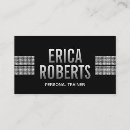 Tarjeta De Visita Rayas de plata modernas de las lentejuelas del