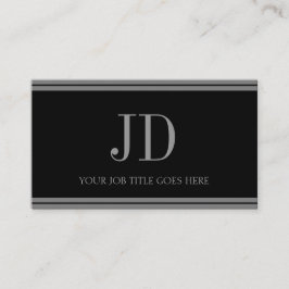 Tarjeta De Visita Rayas de plata negras/antiguas de YourJobTitle