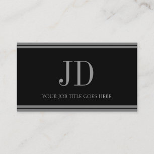 Tarjeta De Visita Rayas de plata negras/antiguas de YourJobTitle