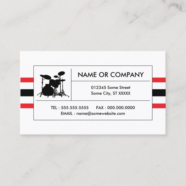 Tarjeta De Visita rayas de tambor (Anverso)