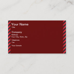 Tarjeta De Visita Rayas diagonales delgadas en negro y rojo