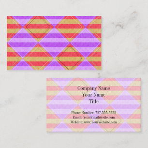 Tarjeta De Visita Rayas, diamantes, patrones con foco de STaylor