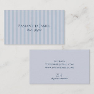 Tarjeta De Visita Rayas Elegantes de Azul Bebé