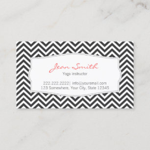 Tarjeta De Visita Rayas elegantes de Chevron del instructor de la