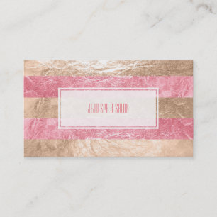 Tarjeta De Visita Rayas/falso de PixDezines efecto metalizado rosado