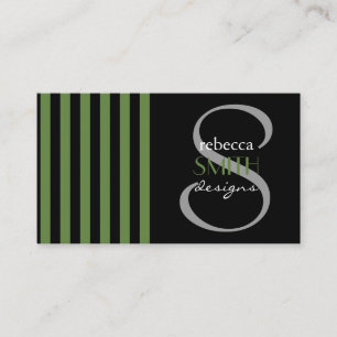 Tarjeta De Visita Rayas (líneas paralelas) - verde negro