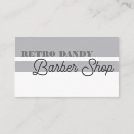 Tarjeta De Visita Rayas minimales Vintage Elegante Barbería Gris