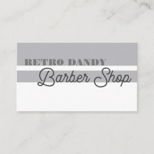 Tarjeta De Visita Rayas minimales Vintage Elegante Barbería Gris