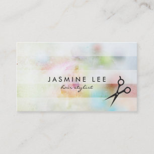 Tarjeta De Visita rayas modernas elegantes de la acuarela del pelo