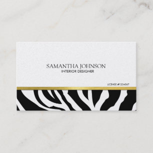 Tarjeta De Visita Rayas modernas y elegantes de la cebra del negro y