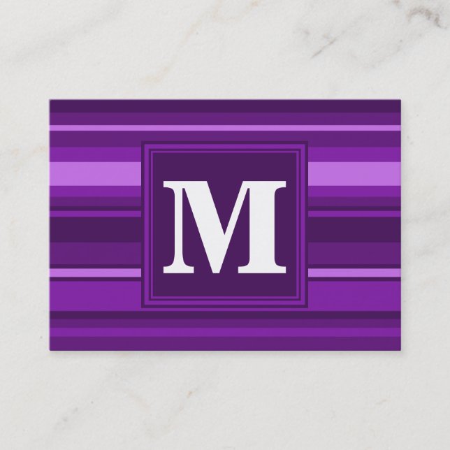 Tarjeta De Visita Rayas moradas monográficas (Anverso)