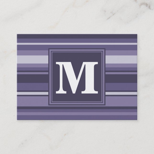 Tarjeta De Visita Rayas moradas monográficas (Anverso)