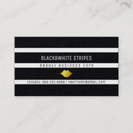 Tarjeta De Visita rayas negras y blancas de belleza moderna