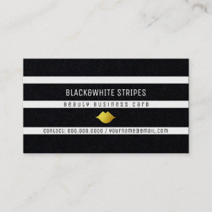 Tarjeta De Visita rayas negras y blancas de belleza moderna