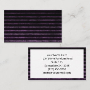 Tarjeta De Visita Rayas Ombre Grunge Negras y Moradas