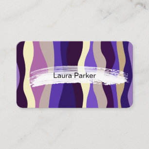 Tarjeta De Visita Rayas onduladas elegantes modernas curvas púrpura