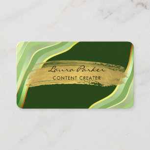 Tarjeta De Visita Rayas onduladas verdes Elegante moderno curvo