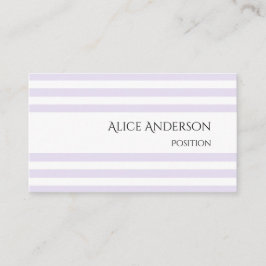 Tarjeta De Visita Rayas Pastel Chic Lavanda Ligero Sencillo Minimali