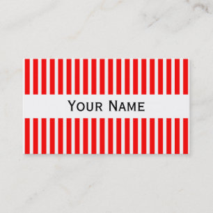 Tarjeta De Visita Rayas Patrón blanco estrecho + el trasero. y texto