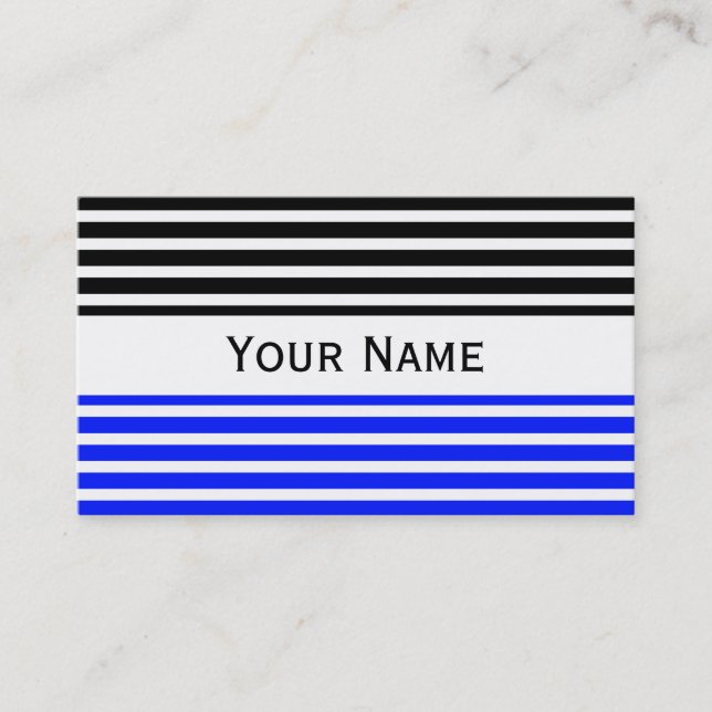 Tarjeta De Visita Rayas Patrón blanco estrecho + el trasero. y texto (Anverso)