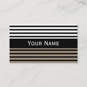Tarjeta De Visita Rayas Patrón estrecho negro + tu trasero. y texto