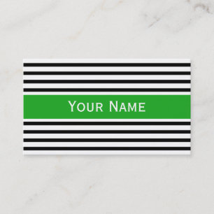 Tarjeta De Visita Rayas Patrón estrecho negro + tu trasero. y texto