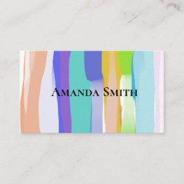Tarjeta De Visita rayas pintadas de colores audaz arte moderno