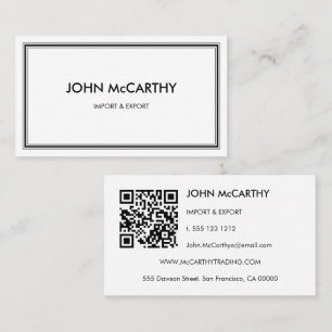 Tarjeta De Visita Rayas profesionales blanco negro retro minimalista