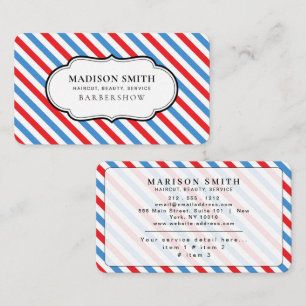 Tarjeta De Visita Rayas Profesionales de Barbería