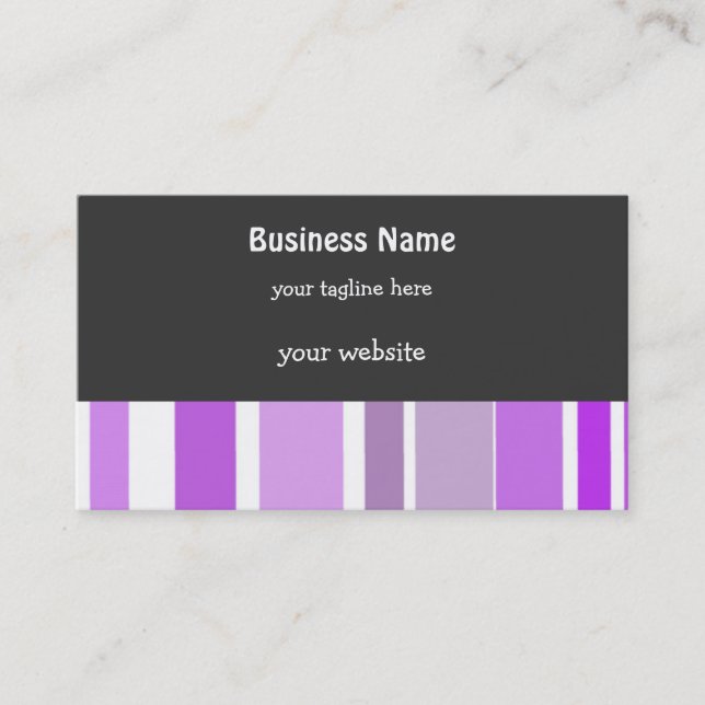 Tarjeta De Visita Rayas púrpuras brillantes (Anverso)