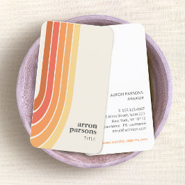 Tarjeta De Visita Rayas retro amarillo Naranja de los años 70