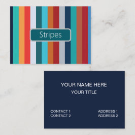 Tarjeta De Visita Rayas Retro Verticales Coloridas