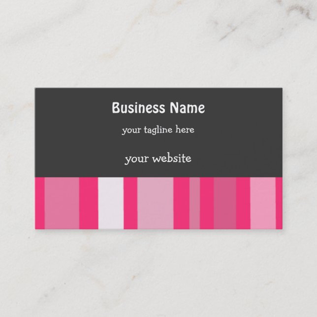 Tarjeta De Visita Rayas rosadas brillantes (Anverso)