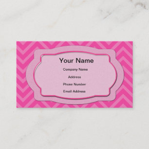 Tarjeta De Visita Rayas rosadas de Chevron