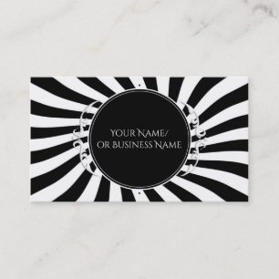 Tarjeta De Visita Rayas singulares de diversión en blanco y negro