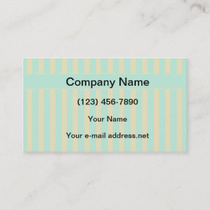 Tarjeta De Visita Rayas verdes y crema