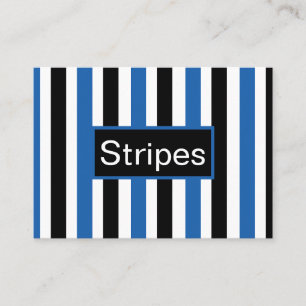 Tarjeta De Visita Rayas Verticales Negras Azules
