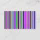 Tarjeta De Visita Rayas violetas y verdes violetas modernas (Reverso)