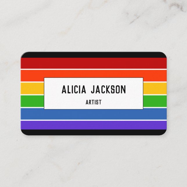 Tarjeta De Visita Rayo arcoiris | Personalizar (Anverso)
