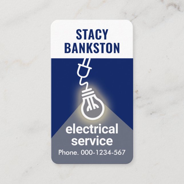 Tarjeta De Visita Rayo de luz flash de bombilla creativa (Anverso)