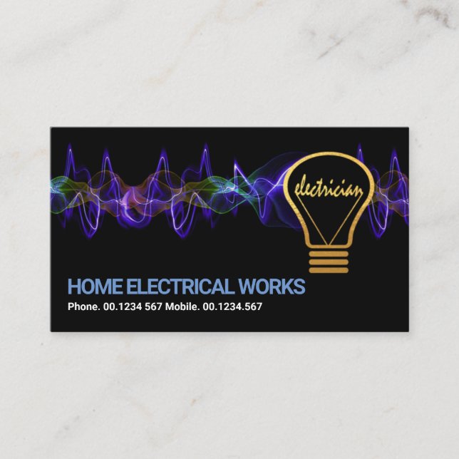 Tarjeta De Visita Rayo eléctrico bombilla eléctrica creativa (Anverso)