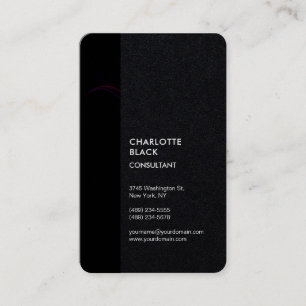 Tarjeta De Visita Rayo negra Minimalista moderno estilo simple