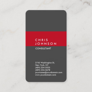 Tarjeta De Visita Rayo rojo gris vertical elegante moda