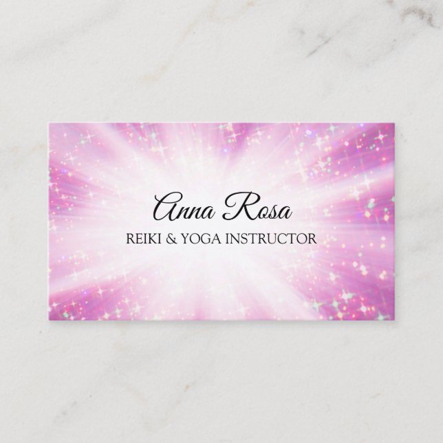 Tarjeta De Visita Rayos curativos de la chispa del masaje de Reiki (Anverso)